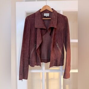 100% Suede Leather - Burgundy Jacket by Jigsaw of London